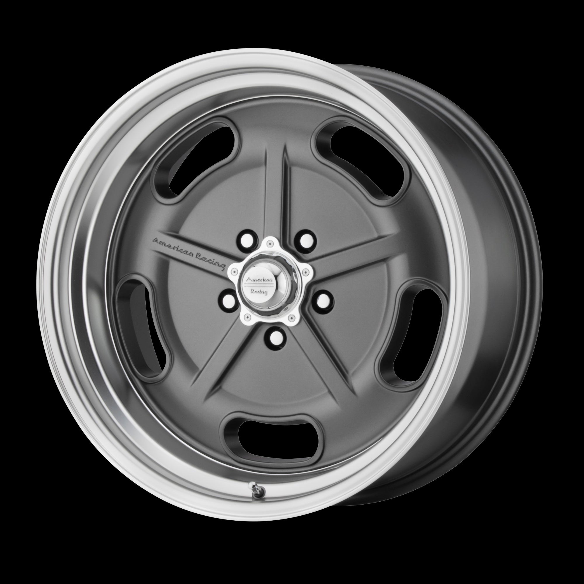 17X7 American Racing Salt Flat Mag Gray w/ Cut Lip Wheel/Rim 5x120.65 ET0