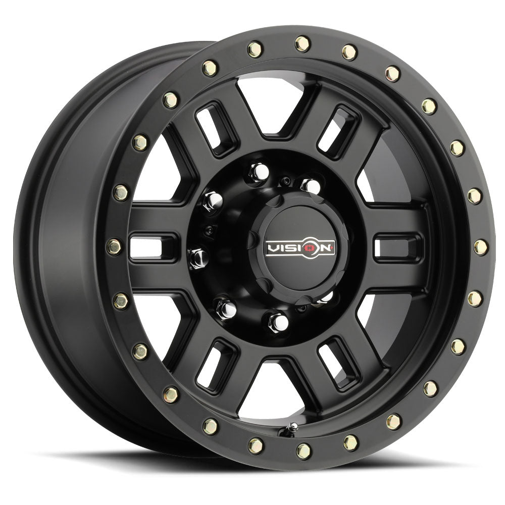 18x9 Vision 398 Manx Matte Black 8x165.1 8x6.5 ET-12 Wheel Rim - 0