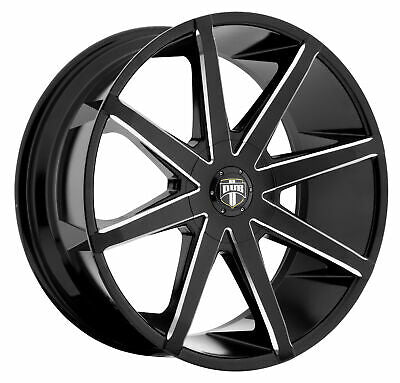 20x8.5 DUB Push Black & Milled Wheel/Rim 5x108 5-108 20-8.5