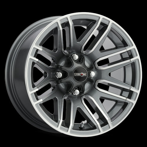 12x7 Vision 112 Assault Gunmetal Machined Face 4x136 ET2.5 Wheel Rim