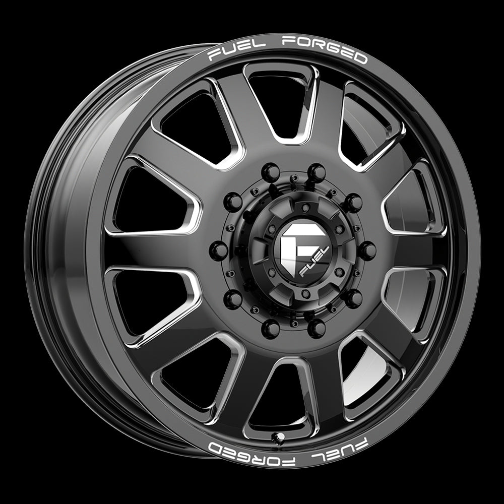 24X8.25 Fuel MONO DE09 FF09D Matte Black Milled 10X225 ET105 wheel/rim