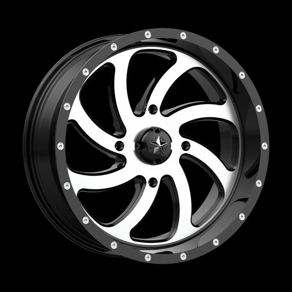 22X7 MSA Offroad Wheels Switch Machined Gloss Black Wheel/Rim 4x156 ET0