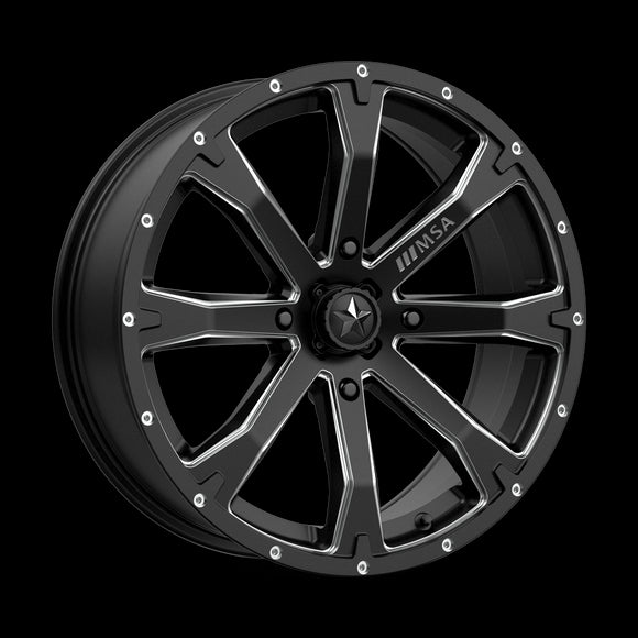 18X7 MSA OFFROAD WHEELS M42 BOUNTY Satin Black Milled 4X137 ET10 wheel/rim