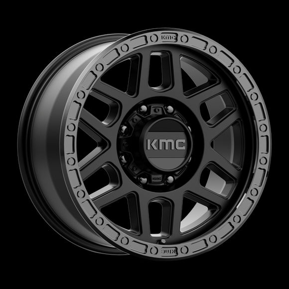 18X9 KMC KM544 MESA Satin Black With Gloss Black Lip 8X165.1 ET18 wheel/rim