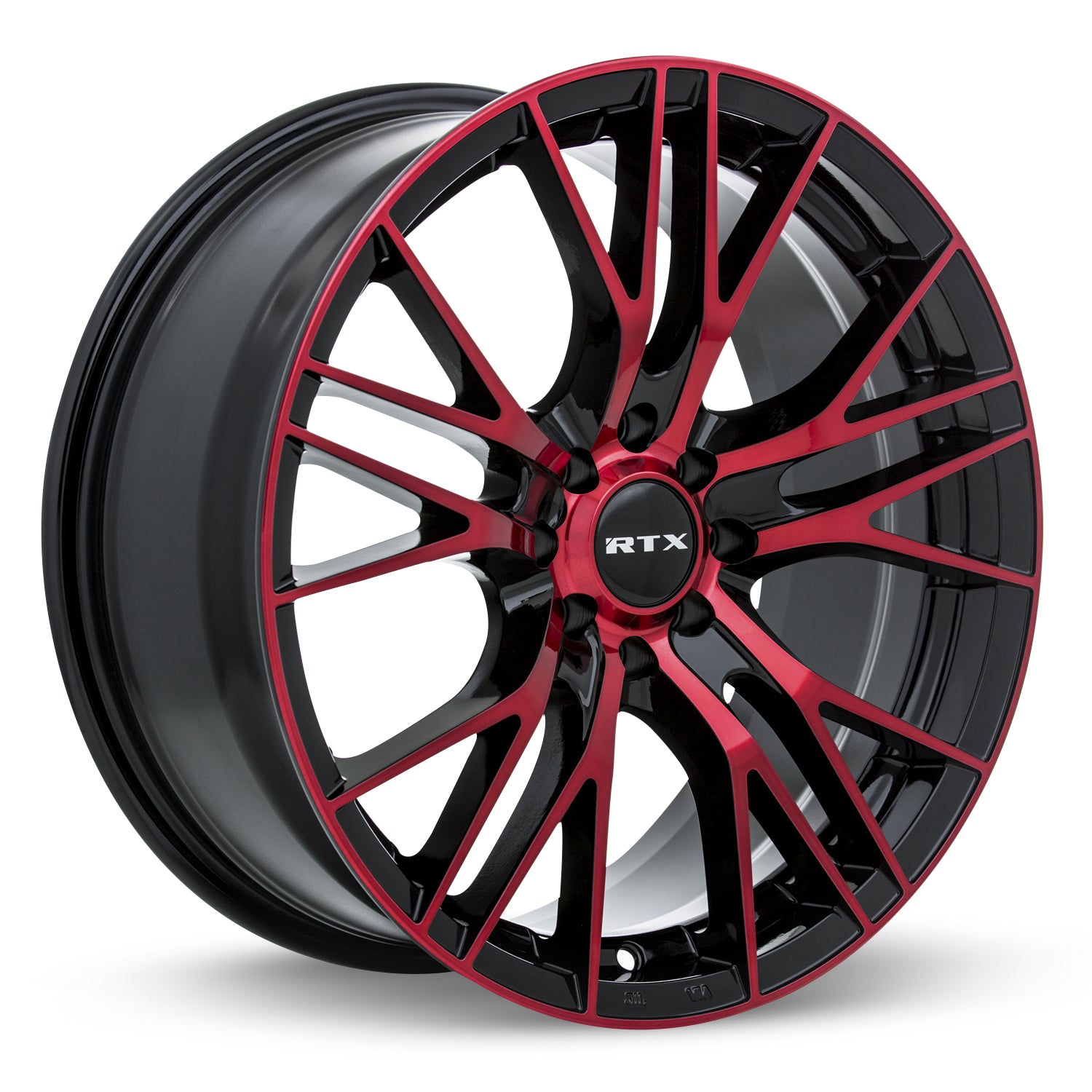 17x7.5 RTX Vertex Black Machined Red 5x112 ET40 wheel/rim