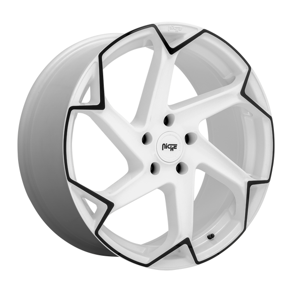20X10.5 Niche M257 FLASH Gloss White With Black 5X112 ET27 wheel/rim