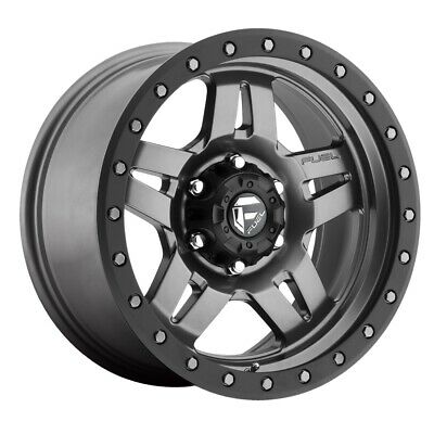 17X8.5 Fuel D558 Anza Matte Gun Metal Black Bead Ring 5X127 ET-6 wheel/rim