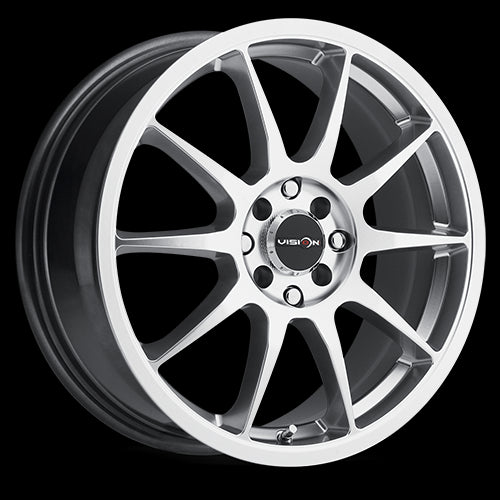 16x7 Vision 425 Bane Hyper Silver 4x100 4x108 4x4.25 ET42 Wheel Rim