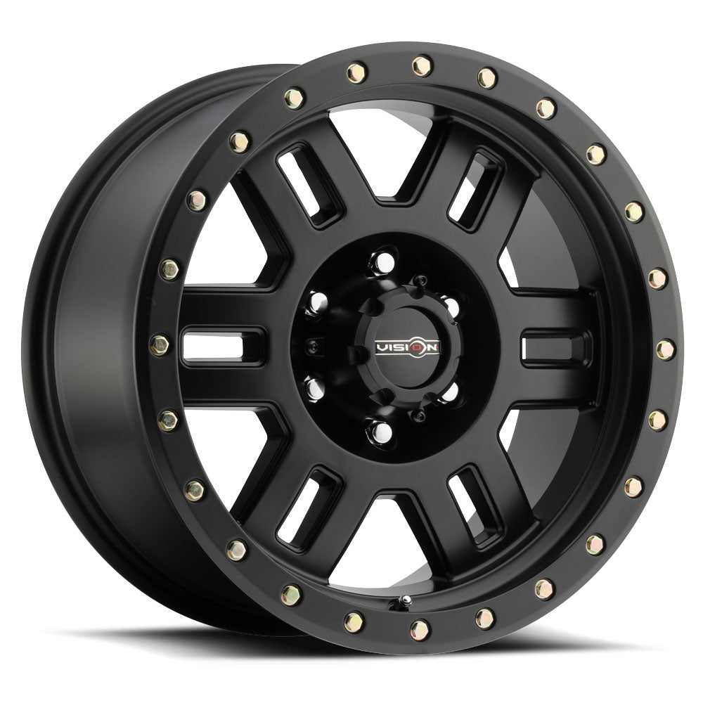 17x8.5 Vision 398 Manx Matte Black 6x139.7 6x5.5 ET0 Wheel Rim - 0