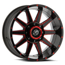 20x10 XF Off-Road XF-219 Black/Red Milled 5x139.7/150 ET-24 wheel/rim-1