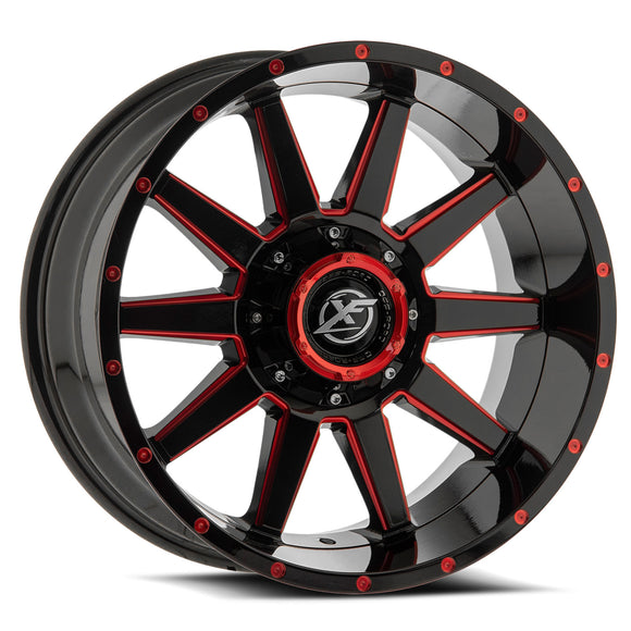 20x10 XF Off-Road XF-219 Black/Red Milled 5x139.7/150 ET-24 wheel/rim