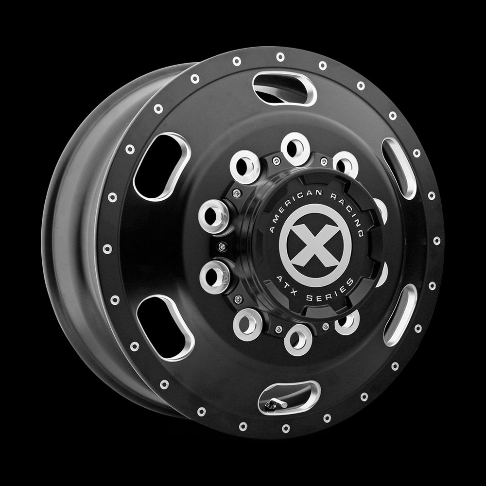 22.5X8.25 American Racing ATX AO402 INDY S-BLK MILL 10X285.75 ET145 wheel