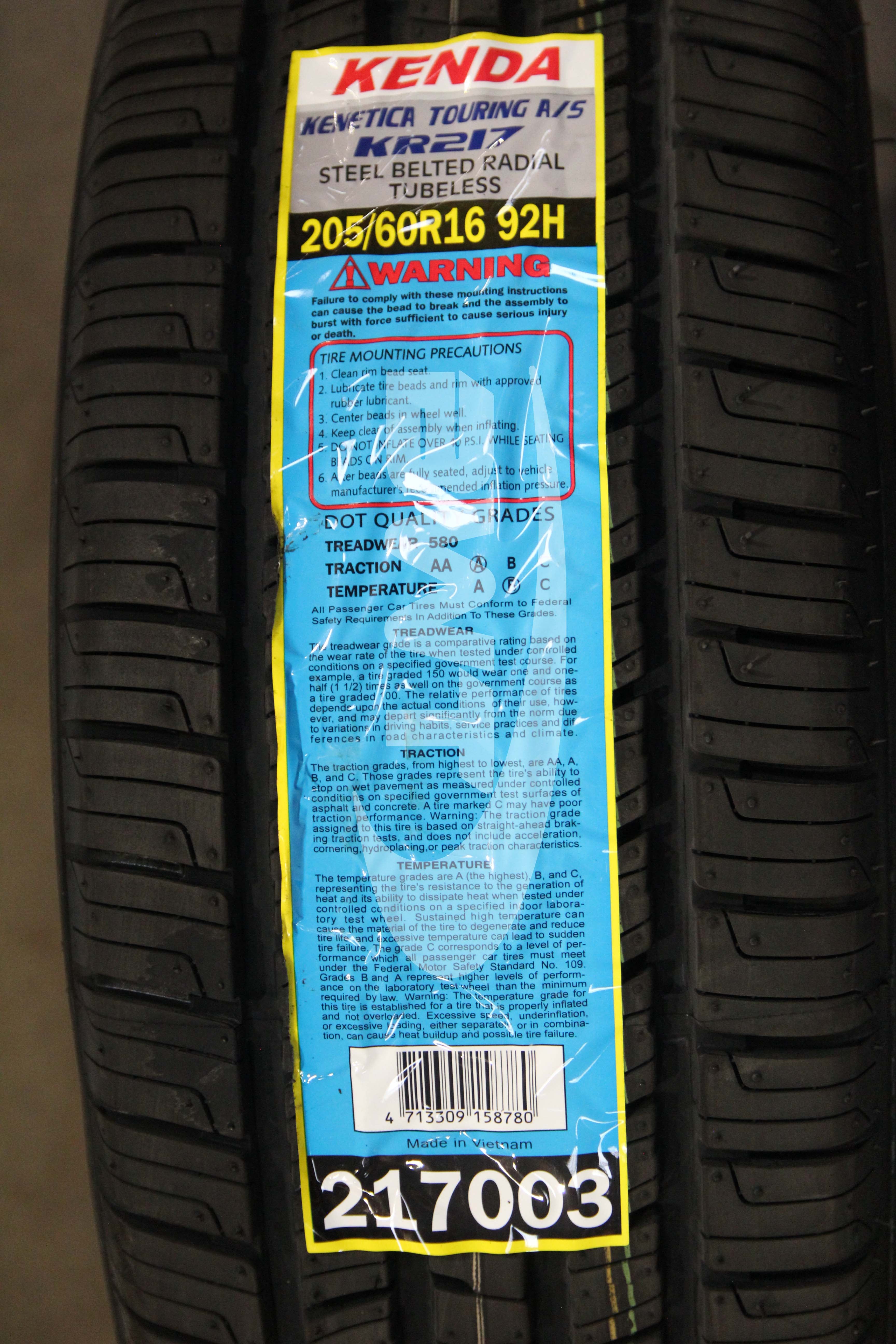 Kenda Kenetica Touring AS KR217 Tire(s) 205/60R16 92H SL 205/60-16 2056016