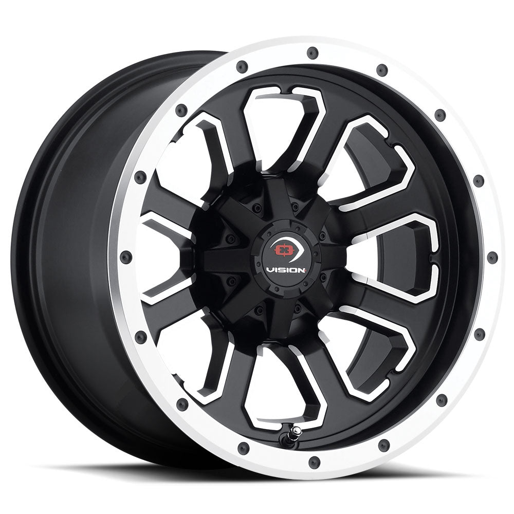 14x8 Vision 548 Commander Black Machined Face 4x110 ET-10.2 Wheel Rim - 0