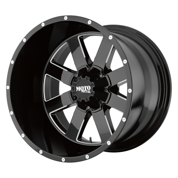 17X9 Moto Metal MO962 Gloss Black Milled 5x127/139.7 ET-24 wheel/rim