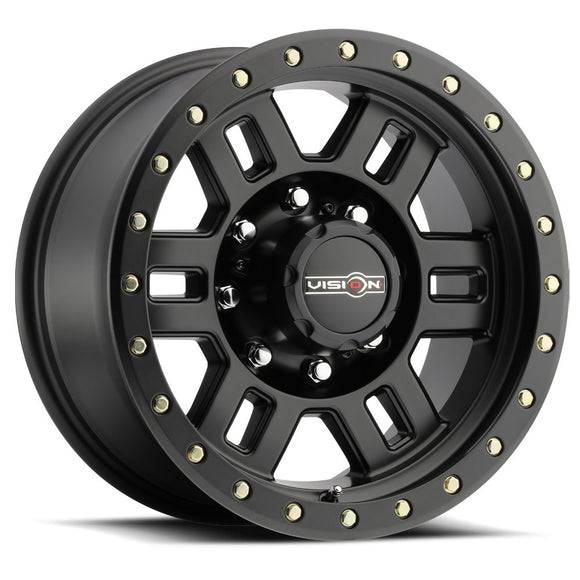 18x9 Vision 398 Manx Matte Black Wheel 8x165.1 ET12 CB125.2