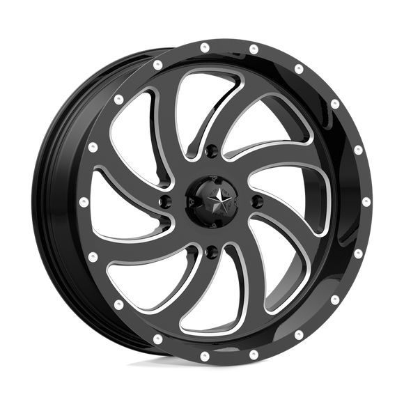 18X7 MSA Offroad Wheels Switch Gloss Black Milled Wheel/Rim 4x137 ET0
