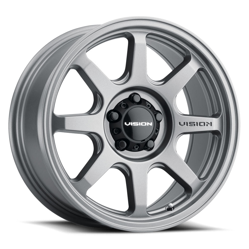 17x8 Vision 351 Flow Satin Grey 5x127 5x5 ET30 Wheel Rim - 0