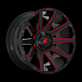 20X9 Fuel D643 Contra Gloss Black Red Tinted Clear 8X165.1 ET20 wheel/rim