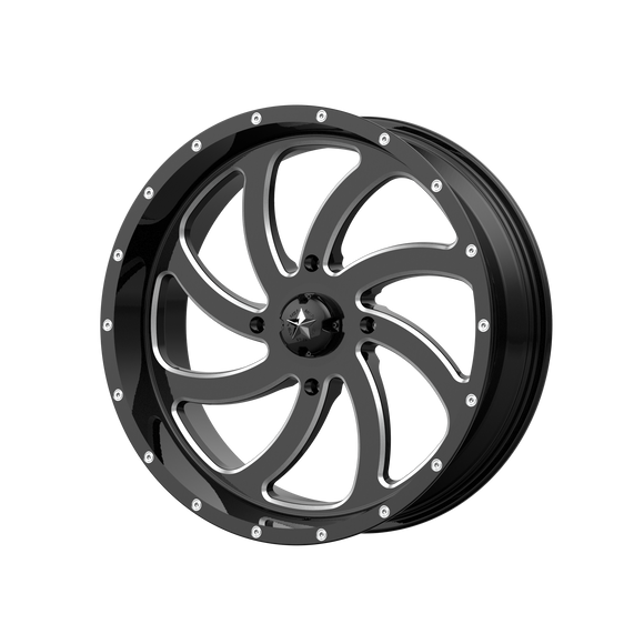 20X7 MSA Offroad Wheels Switch Gloss Black Milled Wheel/Rim 4x137 ET0