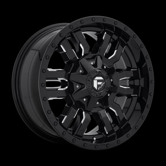 18X9 Fuel D595 SLEDGE Gloss Black Milled 8X165.1 ET20 wheel/rim