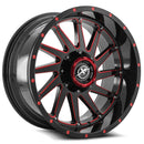 20x10 XF Off-Road XF-216 Black/Red Milled 5x139.7/150 ET-24 wheel/rim-1