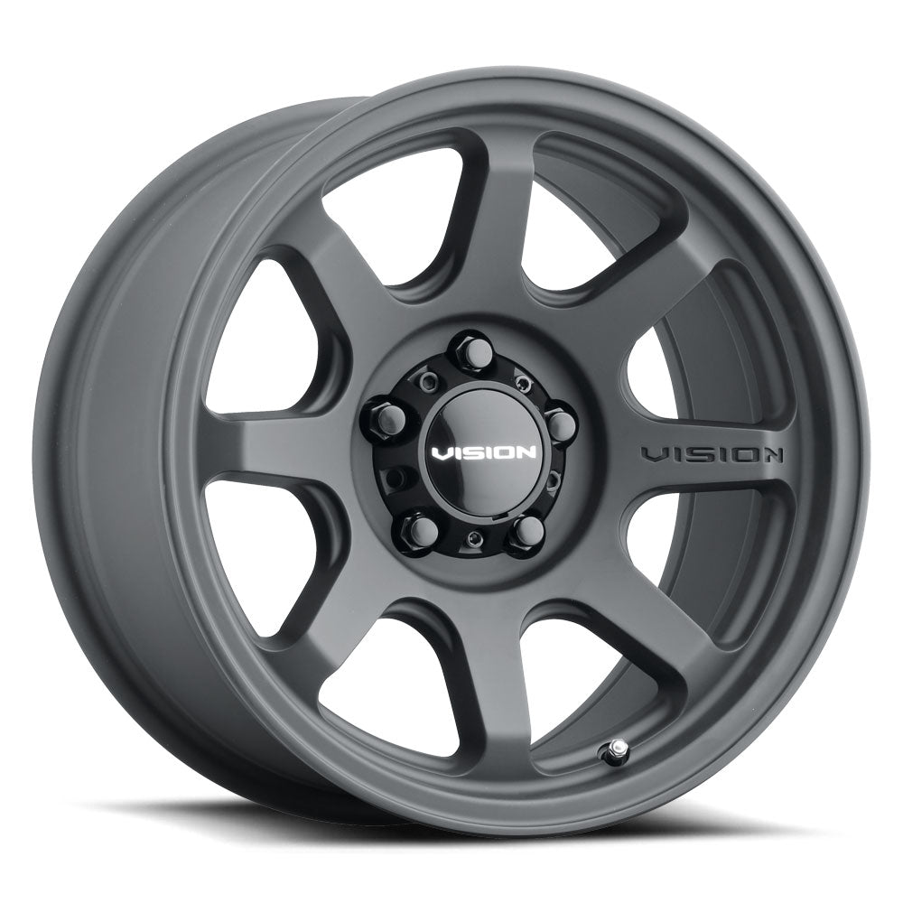 17x8 Vision 351 Flow Satin Black 5x127 5x5 ET30 Wheel Rim - 0