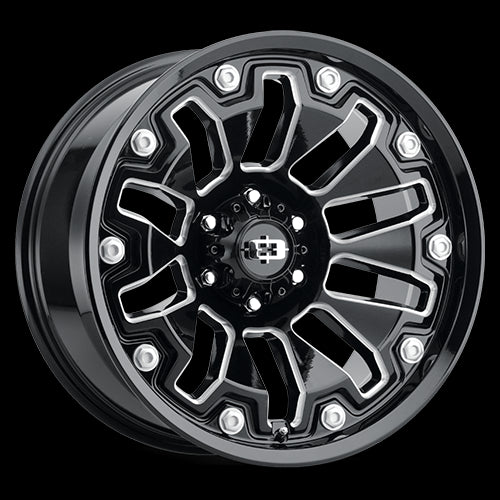 20x10 Vision 362 Armor Gloss Black Milled Spoke 6x135 ET-25 Wheel Rim