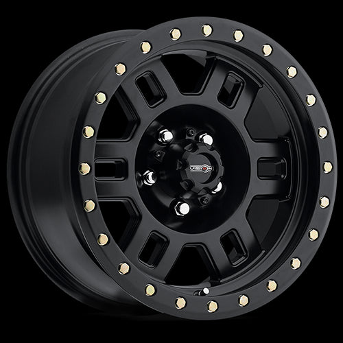 17x8.5 Vision 398 Manx Matte Black 5x139.7 5x5.5 ET0 Wheel Rim