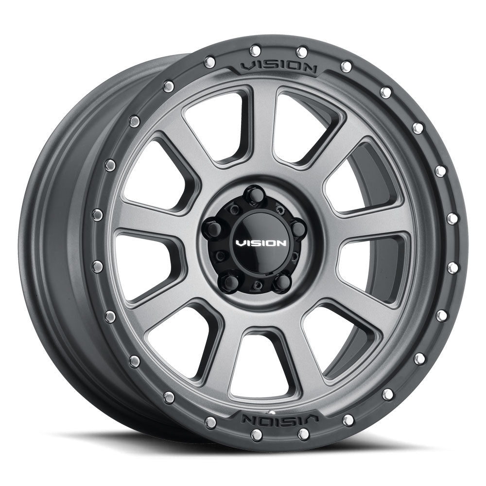 18x9 Vision 350 Ojos Satin Grey 6x139.7 6x5.5 ET-12 Wheel Rim