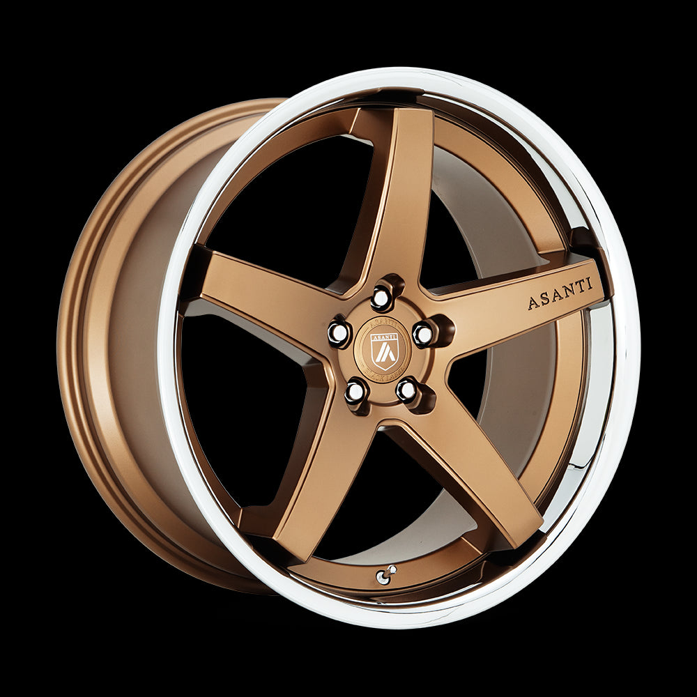 22X10.5 Asanti Black ABL31 Regal Satin Bronze With Chrome Lip 5X112 ET35