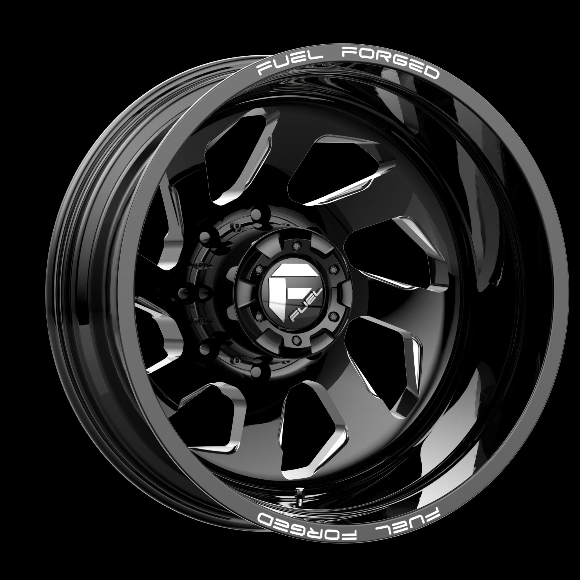 22X8.25 Fuel MONO DD39 FF39D Gloss Black Milled 8X200 ET-202 wheel/rim