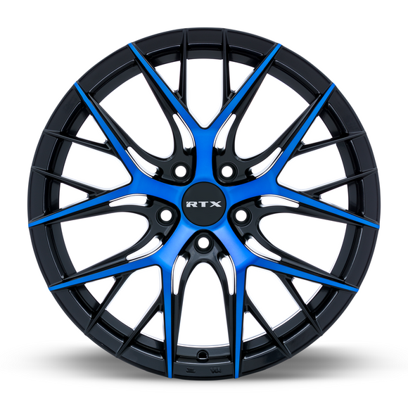 18x8 RTX Valkyrie Gloss Black Machined Blue 5x114.3 ET40 wheel/rim