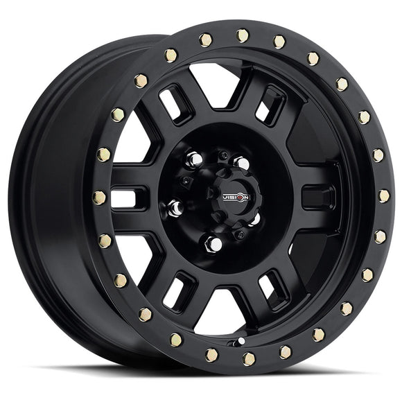 18x9 Vision 398 Manx Matte Black Wheel 5x127 ET18 CB78.1
