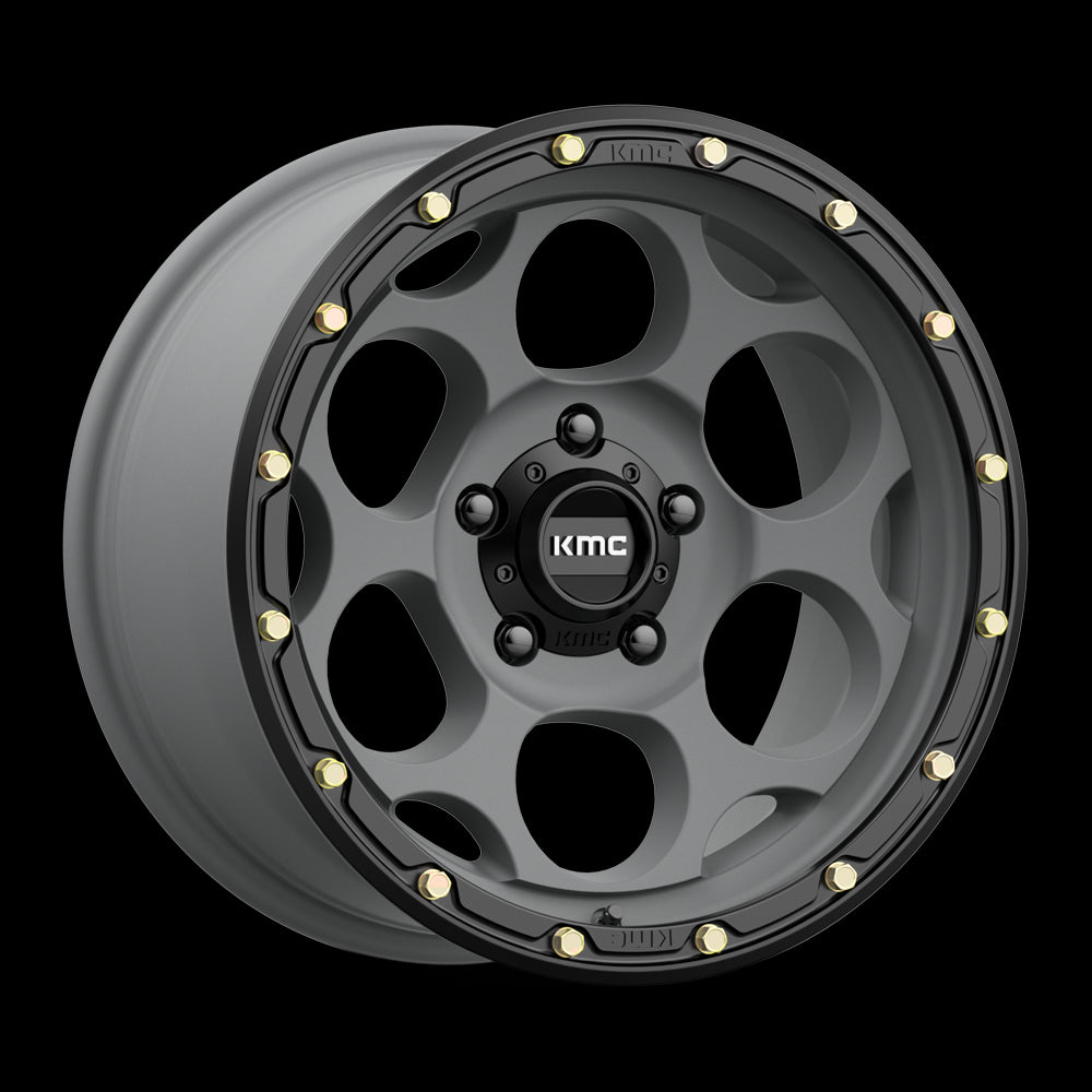 18X8.5 KMC KM541 DIRTY HARRY Satin Gray With Black Lip 5X127 ET0 wheel/rim