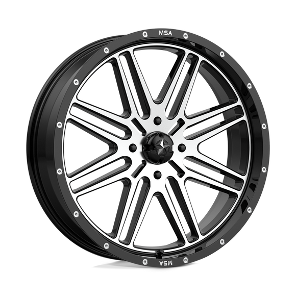 22X7 MSA Offroad Brute Gloss Black Machined 4x156 M38-022756
