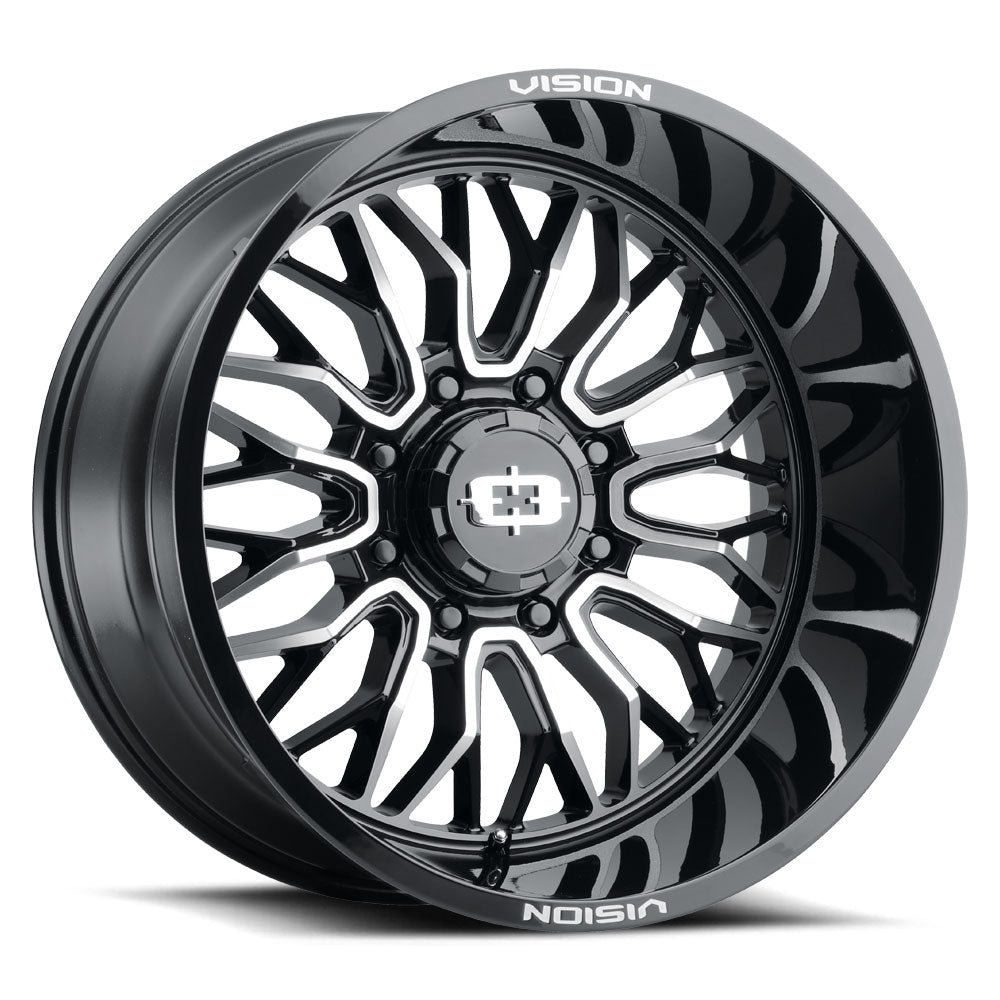 Vision 402 Riot Gloss Black Machined Face 22X12 8x170 ET-51 Wheel/Rim - 0