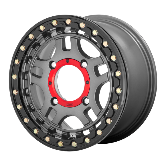 15X7 KMC ATV KS240 RECON Beadlock G-MTL BLK-RING 4X137 ET38 wheel/rim