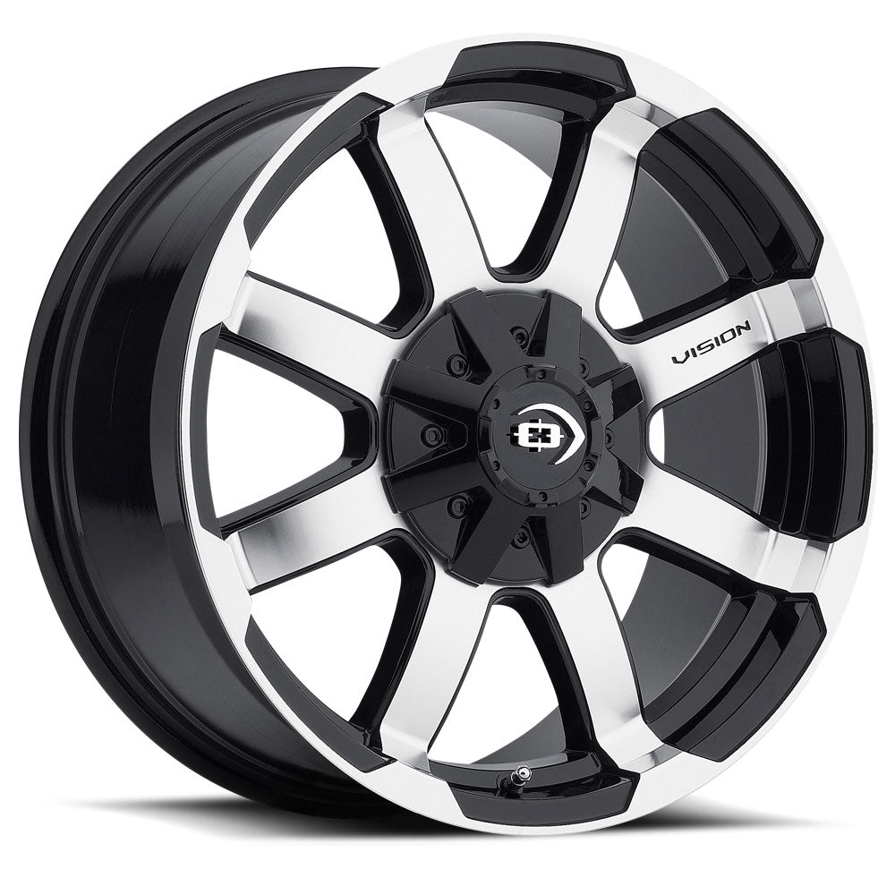 17x8.5 Vision 413 Valor Black Machined 5x114.3 5x127 5x4.5 5x5 ET18 Wheel - 0