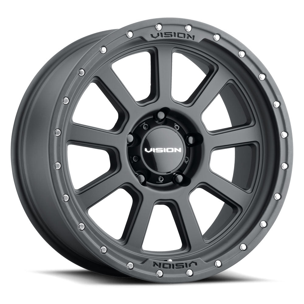 17x9 Vision 350 Ojos Satin Black 5x139.7 5x5.5 ET-12 Wheel Rim - 0