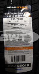 235/70R16 Milestar Weatherguard AS710 Sport 109T BSW XL 235 70 16 2357016-6