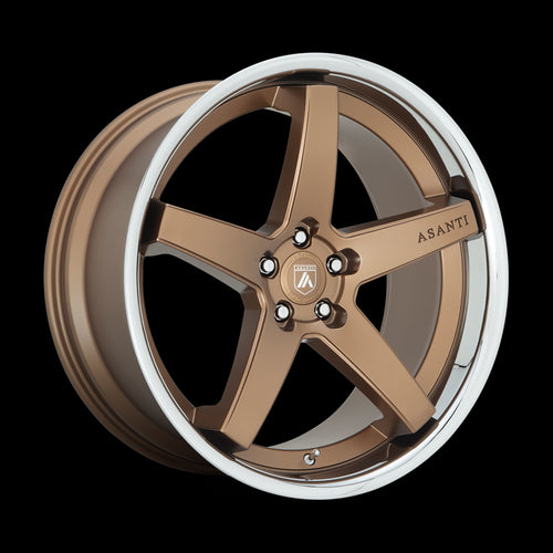 22X10.5 Asanti Black ABL31 Regal Satin Bronze With Chrome Lip 5X112 ET35