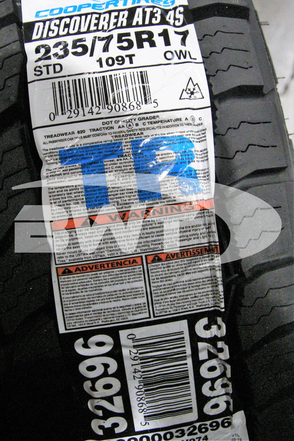 Cooper Discoverer AT3 4S Tire(s) 235/75R17 109T SL OWL 235/75-17 2357517