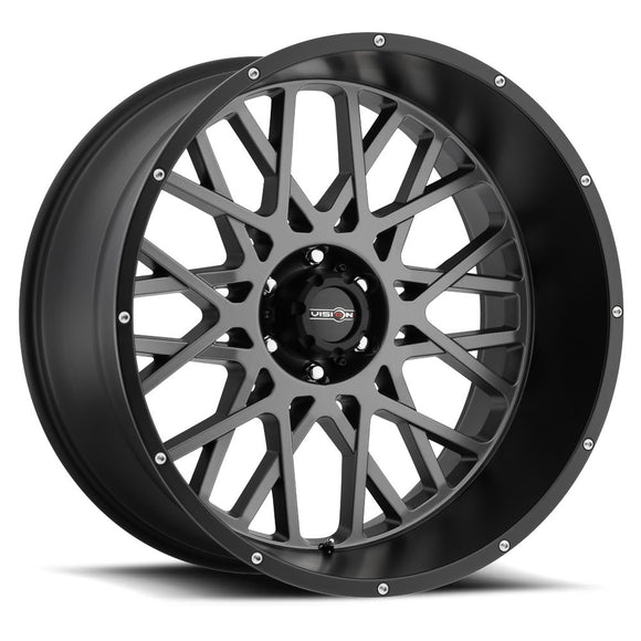20x9 Vision 412 Rocker Anthracite with Satin Black Lip 8x180 ET12 CB124.2