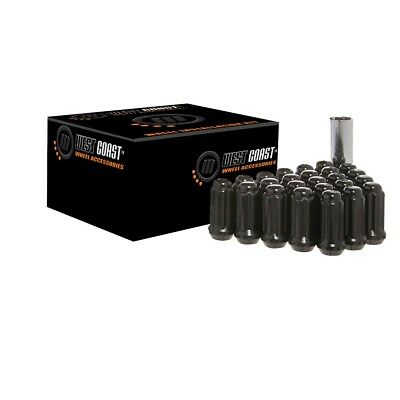 14X2.0 Bulge Acorn Spline Lug Nuts 1.9" 32 Piece Install Kit Black