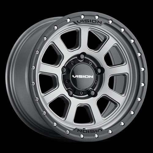 17x9 Vision 350 Ojos Satin Grey Wheel 6x139.7 ET-12 CB106.2
