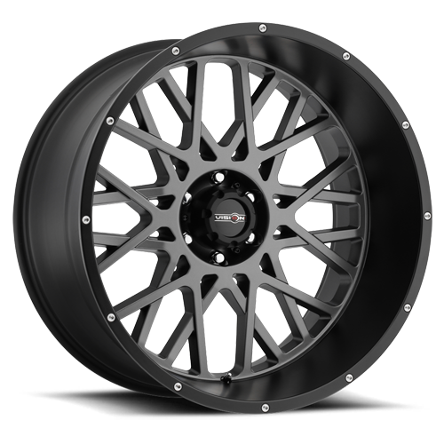 20x9 Vision 412 Rocker Anthracite with Satin Black Lip 8x180 ET12 CB124.2