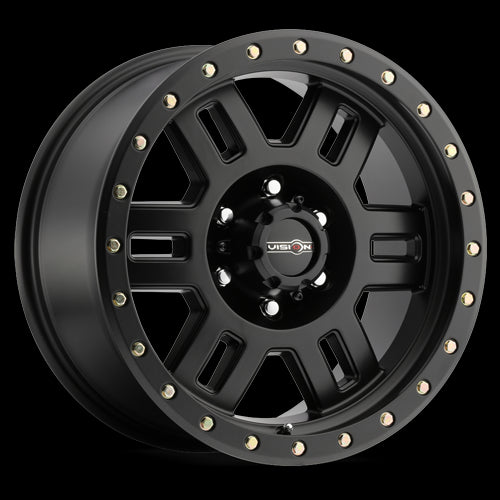 17x8.5 Vision 398 Manx Matte Black 6x139.7 6x5.5 ET0 Wheel Rim