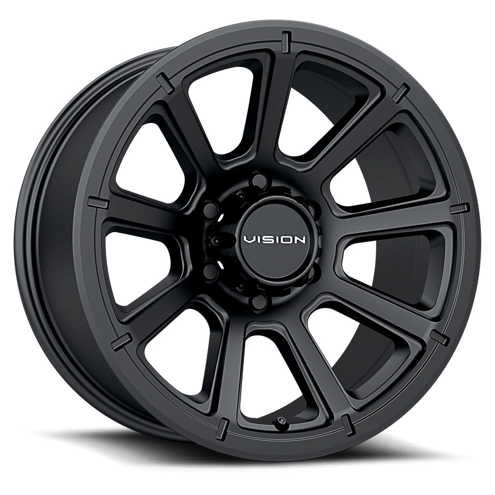 17x8.5 Vision 353 Turbine Matte Black 5x127 5x5 ET-6 Wheel Rim - 0