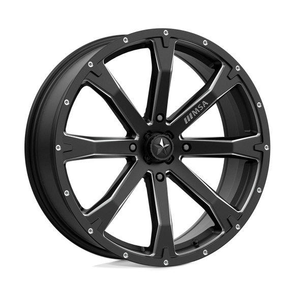 20X7 MSA OFFROAD WHEELS M42 BOUNTY Satin Black Milled 4X156 ET10 wheel/rim
